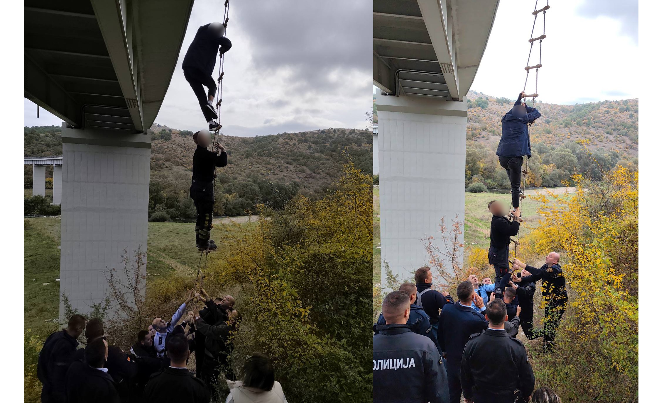 📷 ПОЛИЦАЈЦИТЕ СПРЕЧИЈА САМОУБИСТВО ВО КУМАНОВО Маж сакал да скокне од Искрин мост