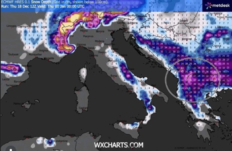 СНЕГОТ ЌЕ НÈ ПОЧЕСТИ ТОКМУ НА НОВОГОДИШНАТА НОЌ? Студен бран носи температури од -20 степени во регионот
