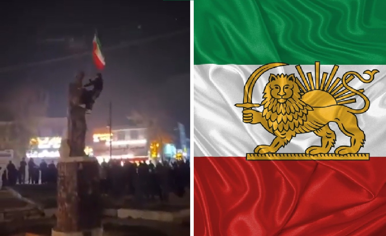 СТАРОТО ЗНАМЕ СО ЛАВ И СОНЦЕ, СИМБОЛ НА ПРОТЕСТИТЕ ВО ИРАН За што се лее крв во Техеран?